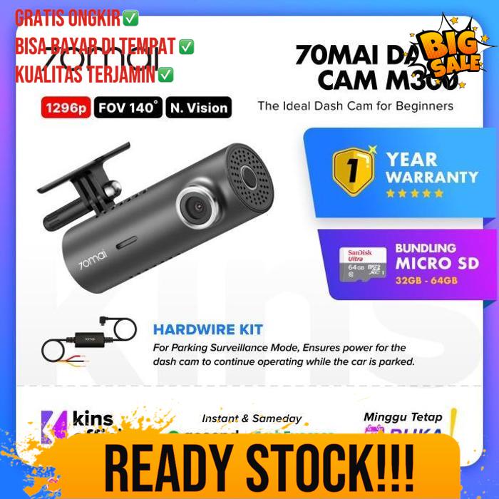 70Mai Dash Cam M300 1296P Fov 140 Night Vision 70Mai M300 Garansi
