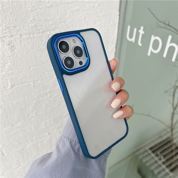 Phone Case Acrylic Material + Electroplating Button + Electroplating Ring (For iPhone 7 8 Plus X XR XS MAX 11 New 13 Pro Max Transparent For iphone12 Pro Max All-Inclusive Protecti