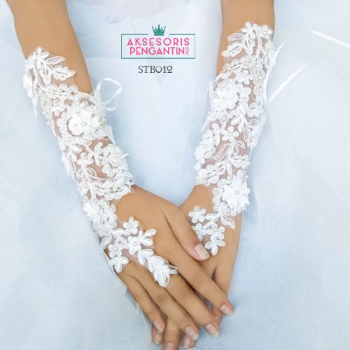 [STOCK TERBATAS] WEDDING GLOVES SARUNG TANGAN WANITA LACE AKSESORIS PENGANTIN STB012