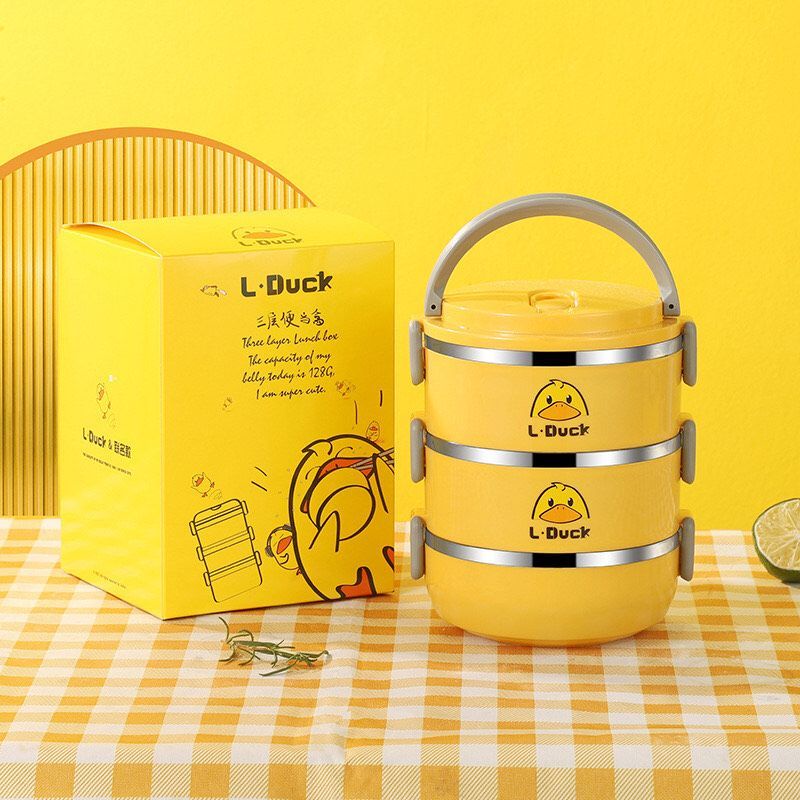 rantang makan lunch L duck 3 tingkat/kotak makan 3 susun