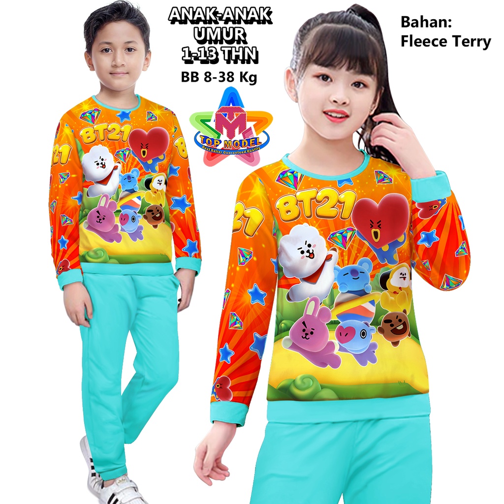 Setelan Anak anak BTS BT21 Printing Setelan Olahraga anak TM 00089 BISA COD &amp; Gratis Ongkir Training Anak Cowok Cewek terbaru dan termurah Sportswear Children Paling Tren &amp; Laris Terbaru Kekinian Baju Anak Baju Olahraga Anak Baju Senam Baju Olahraga