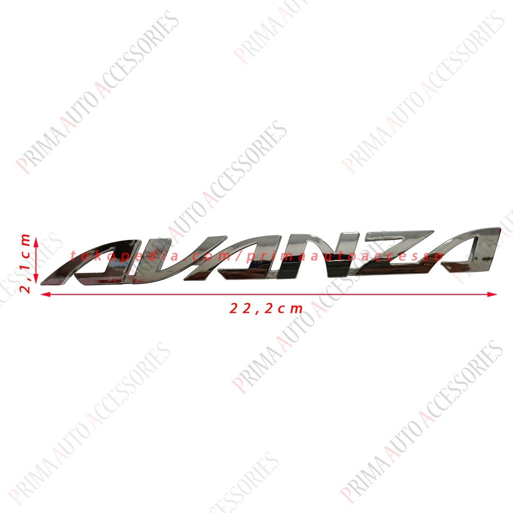 Emblem Mobil Toyota All New Avanza Tulisan Avanza Chrome 22,2 cm