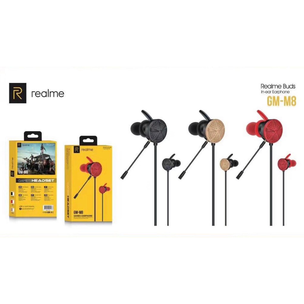 Realme buds LIVE SOUND headset with mic Microphone Audio Game Handsfree in ear earphone