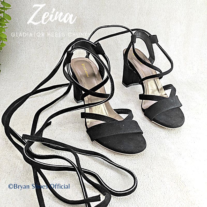 Bryan Zeina Heels Tahu Tali Lilit Gladiator Nyaman Bigsize Oversize Jumbo 36-40 41 42 43 Berkualitas