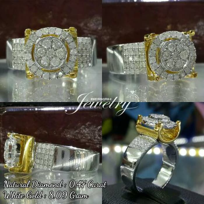 Cincin Wanita Kawin Nikah Original Emas Gold 18k Berlian Diamond Eropa Putih Asli DK1427