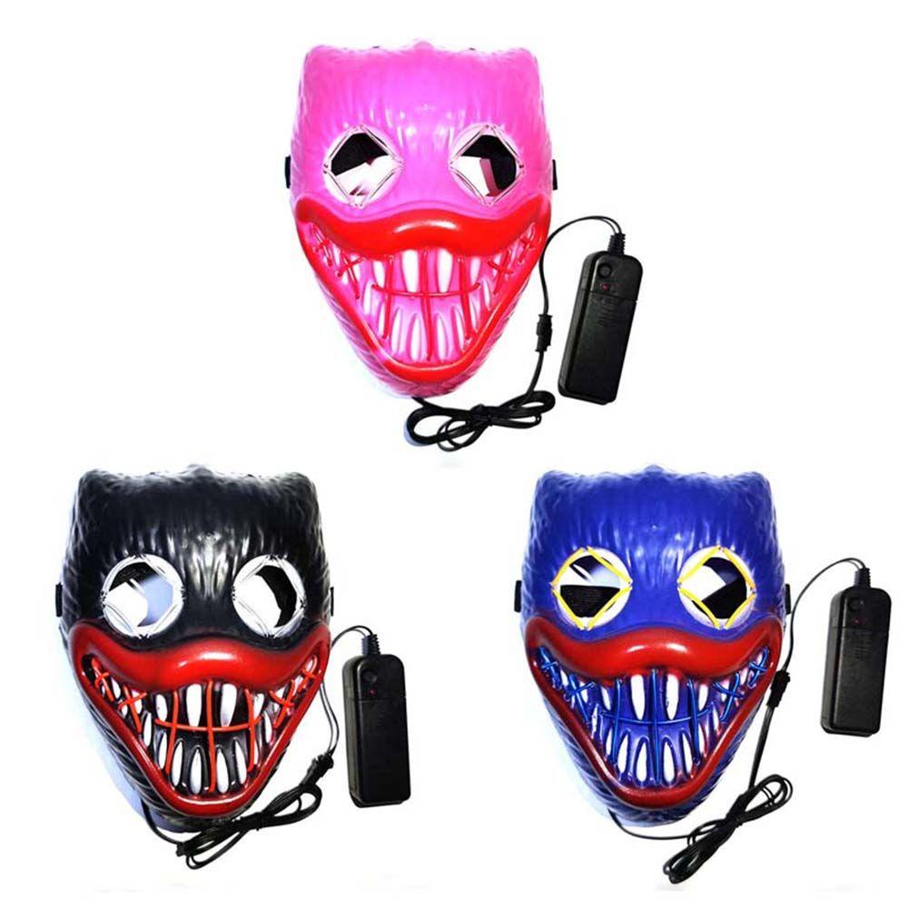 Lanfy Huggy Wuggy Mask Masquerade Party Pesta Dansa Lucu Party Props Party Mask Props Cosplay Mask Luminous Mask Game Pinggiran Topeng Penuh Wajah Topeng Halloween