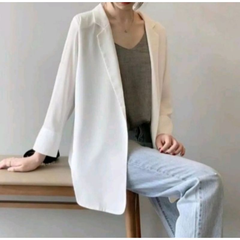 Blazer Wanita Korea / Blazer Basic Plain Korean Style / Blazer Tangan Panjang Wanita outher