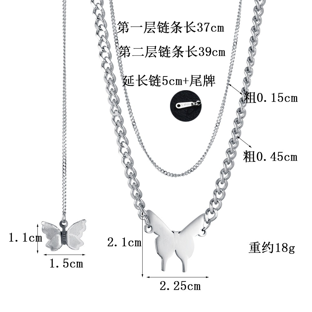 MORYMOSHI N1087 Kalung Kupu-Kupu Wanita Titanium Stainless Anti Karat Anti Luntur Fashion Korea