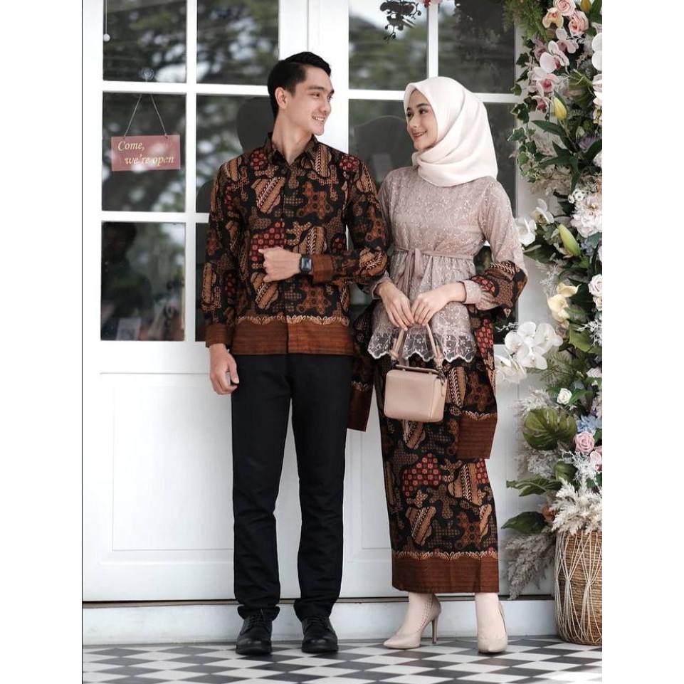 Maura Couple - Sania Ruffle Batik Couple Ori Ndoro Jowi DNT Garansi Termurah Shopee - AZIZA MODERN-1