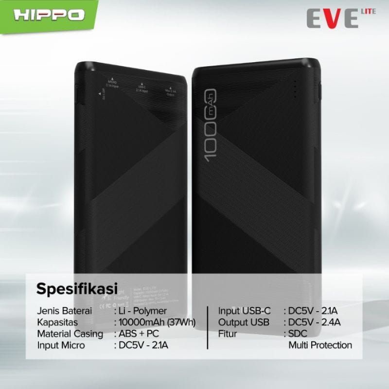 Hippo Powerbank Eve Lite 10000MAH