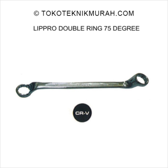 Lippro 586R-10x11 Kunci Ring Bengkok / Double Ring 75 Degree 10x11