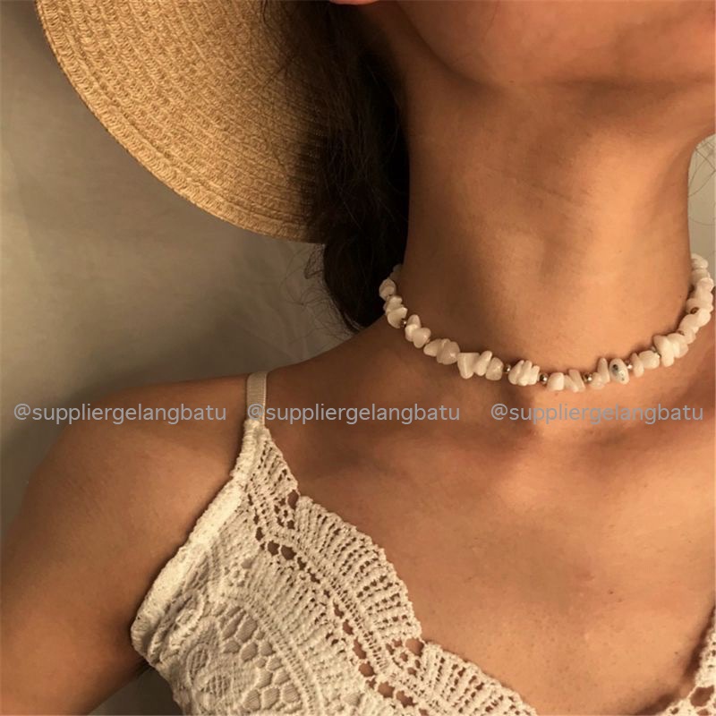 COD PROMO FLASH SALE Kalung Wanita Kerikil Batu Choker Korean Style Etnik Vintage