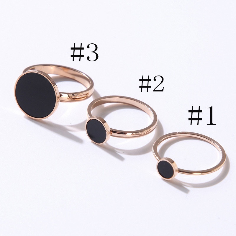 Cincin Bahan Titanium Warna Hitam Untuk Wanita