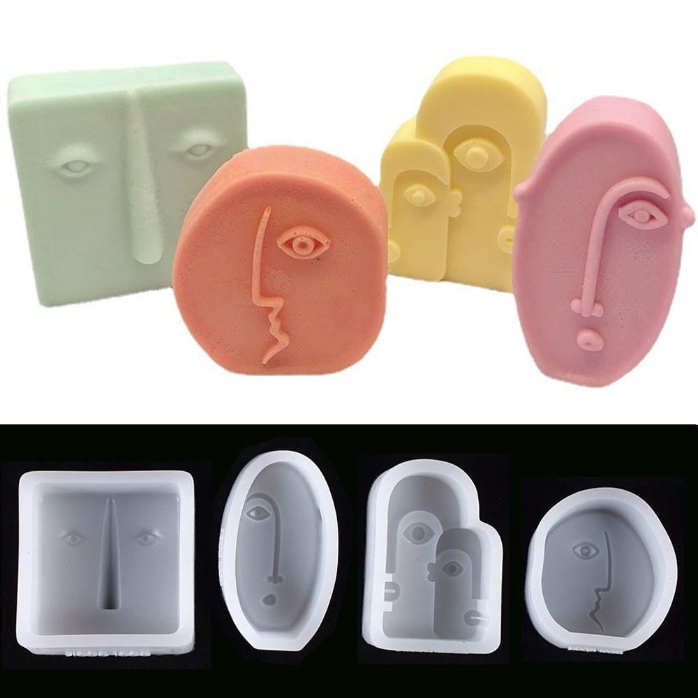 R-flower Face Silicone Candle Mold Kerajinan Membuat Ornamen Patung Cetakan