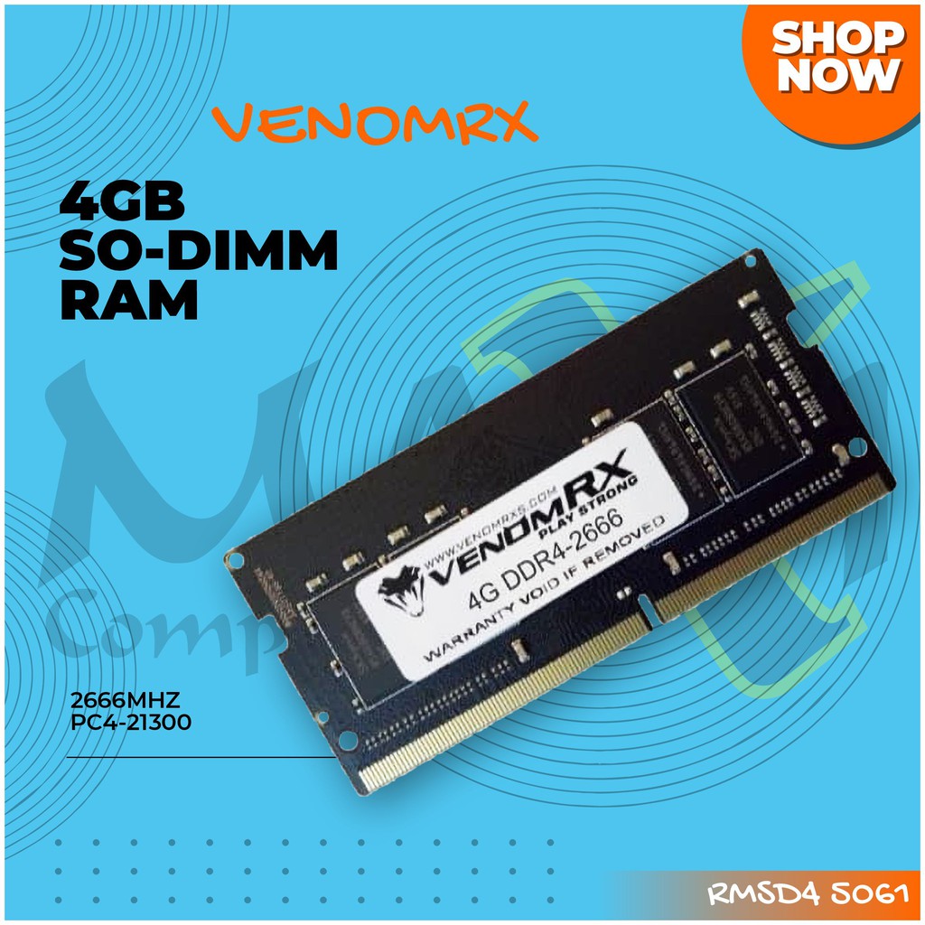 MEMORY RAM Laptop Venom RX 4gb ddr4 2666 sodimm