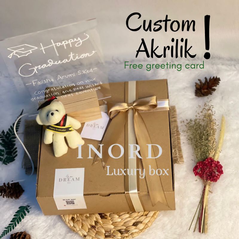 

INORD CUSTOM AKRILIK - Natal Souvenir Wisuda Wedding Akrilik Sertifikat Anniv Kado Gift box Romantis Lampu tidur