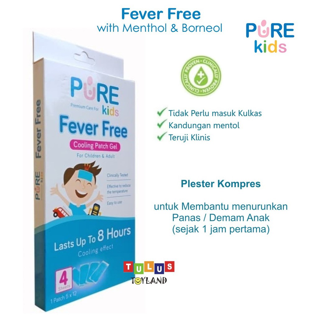 Pure Kids Fever Free Baby PureKids Plester kompres demam anak bayi PureBB Penurun Panas Baby