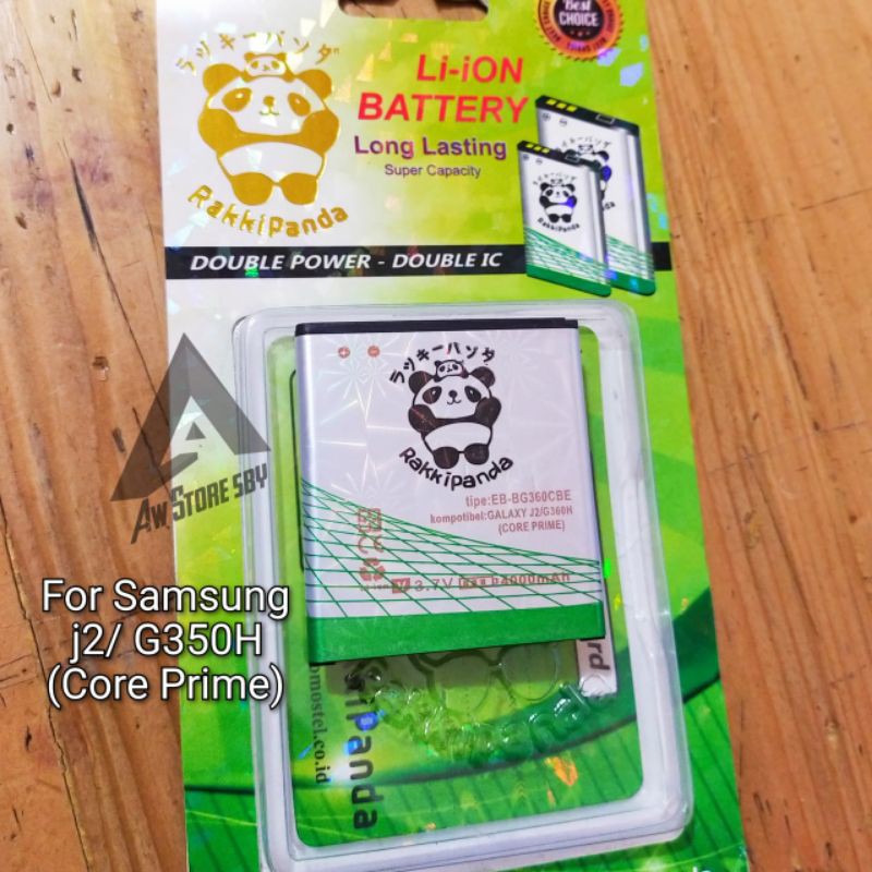 Baterai batre batrai samsung J2/G350H (core prime), J200.J200F Rakki Panda 4000mAh