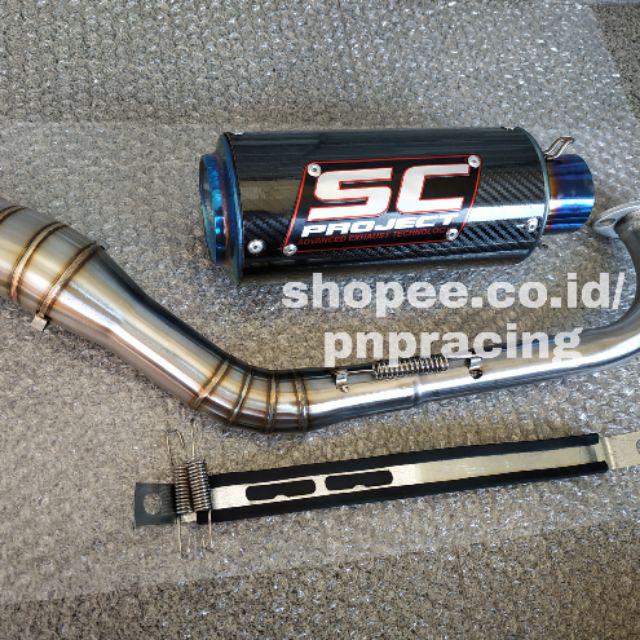 Knalpot Racing SC PROJECT NMAX AEROX LEXI PCX XMAX ADV VARIO BEAT SCOPY MIO DLL-Biru karbon