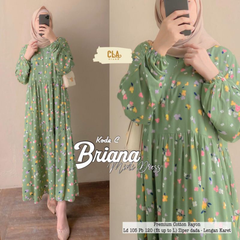 [RESTOK] BRIANA MIDIDRESS//DRESS//DRESS WANITA//DRESS KEKINIAN//DRESS DAILY//DRESS MUSLIM//GAMIS MUS