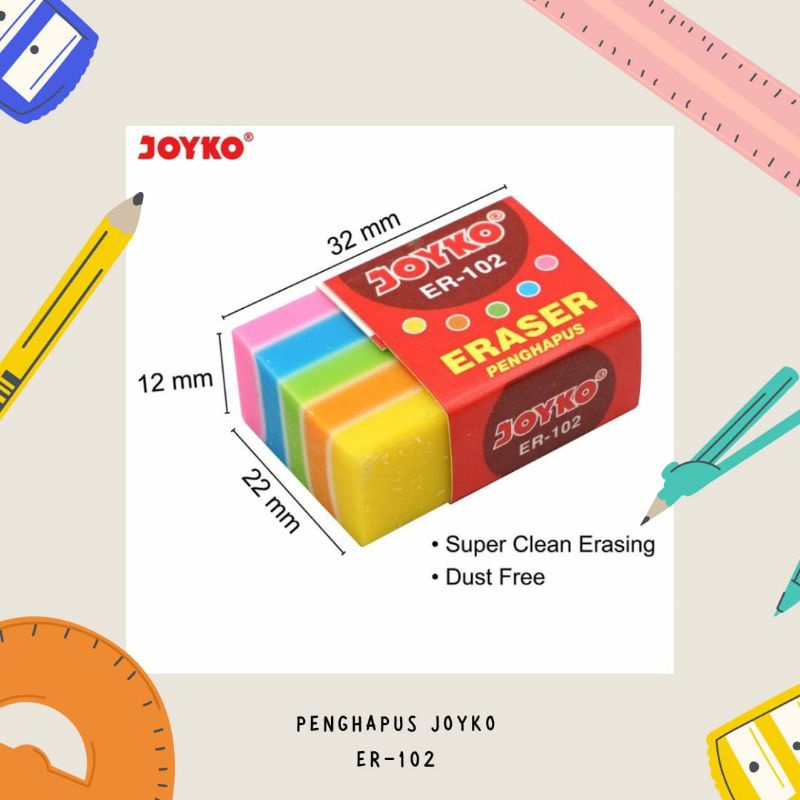 Penghapus Joyko Er-102 Eraser Hapusan Hapus Pensil Alat Tulis Kado Unik