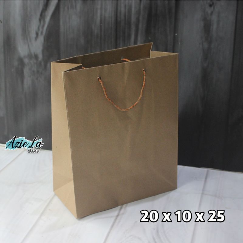 

Paper bag polos ukuran 20x10x25 tas kertas coklat / paper bag murah polos