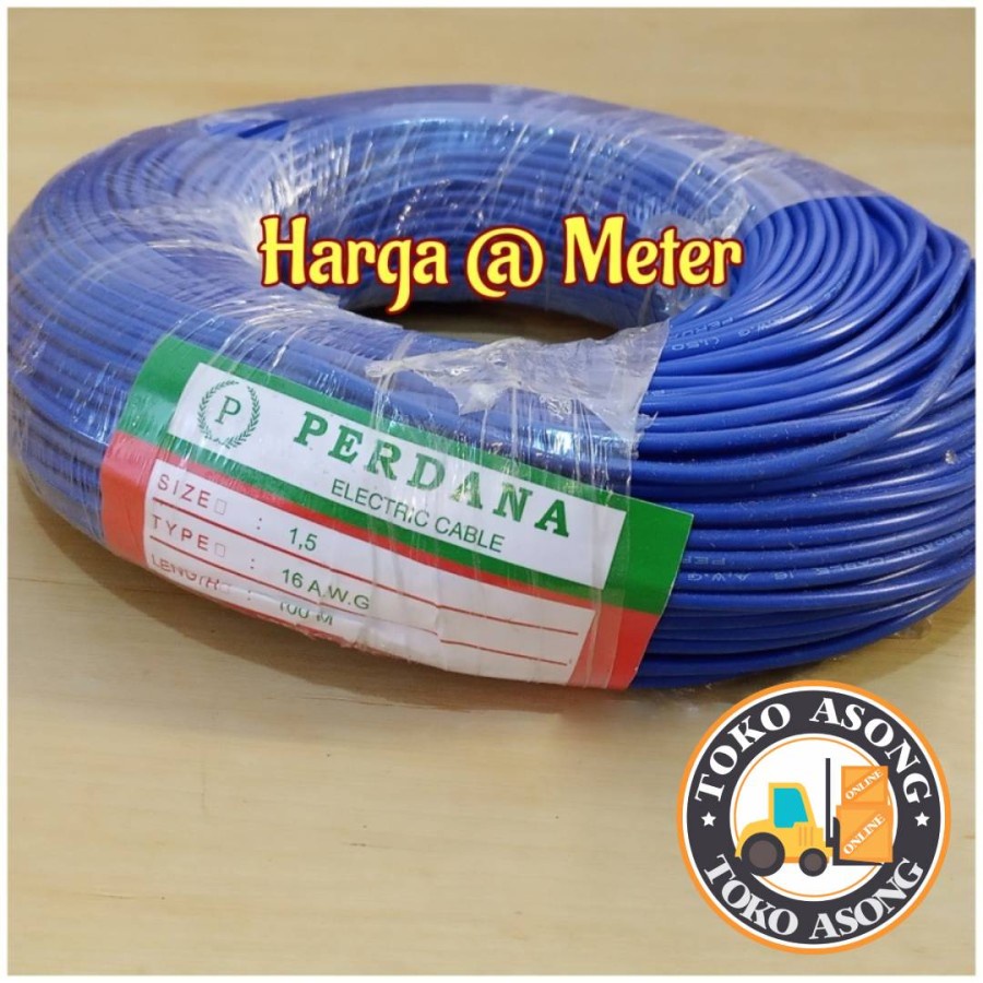 kabel cable 1.5 perdana awg 16 perdana biru