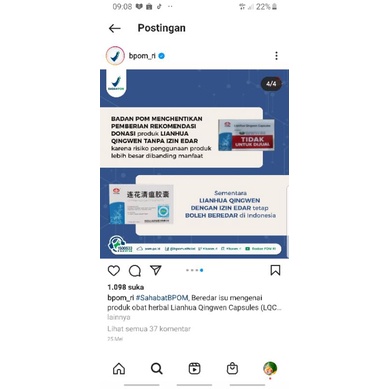 Lianhua Qingwen (BPOM TI 144 348 471 - PT. INTRA ARIES)