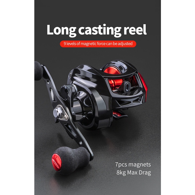 Baitcasting Reel kiri rell BC 7-10 kg drag 7.2:1 Gear Ratio Fishing Reel N42 Neodymium Magnet Saltwater Reel Fishing reel pancing