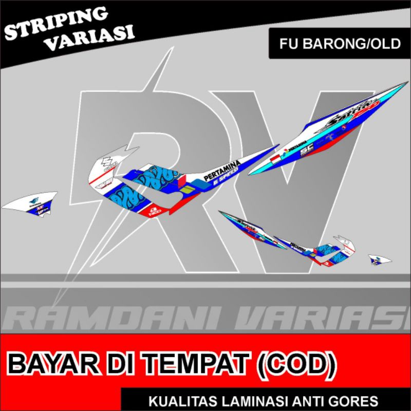 (COD) stripping variasi satria Fu Barong/sticker variasi Suzuki satria Fu old/lama