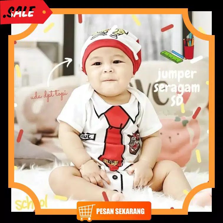 Baju Jumper Bayi Laki-laki Perempuan New Born Motif Lucu SD