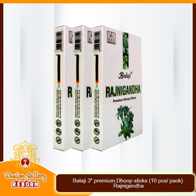 Dupa/ hio Balaji 3&quot; premium Dhoop sticks (10 pcs/ pack) Rajnigandha