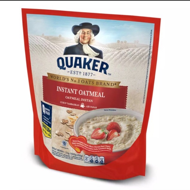 

QUAKER Instant Oatmeal Large Pack 1.2kg (1000g+200g)