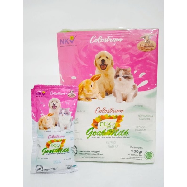 Susu Kucing anjing Eco Goat Milk Puppy Kitten 20 Gr