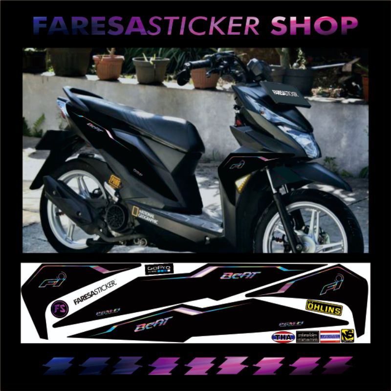 (COD) STICKER VARIASI MOTOR HONDA BEAT ESP STREET ESP HOLOGRAM PRINT SIMPLE STYLE LIMITED EDITION TE