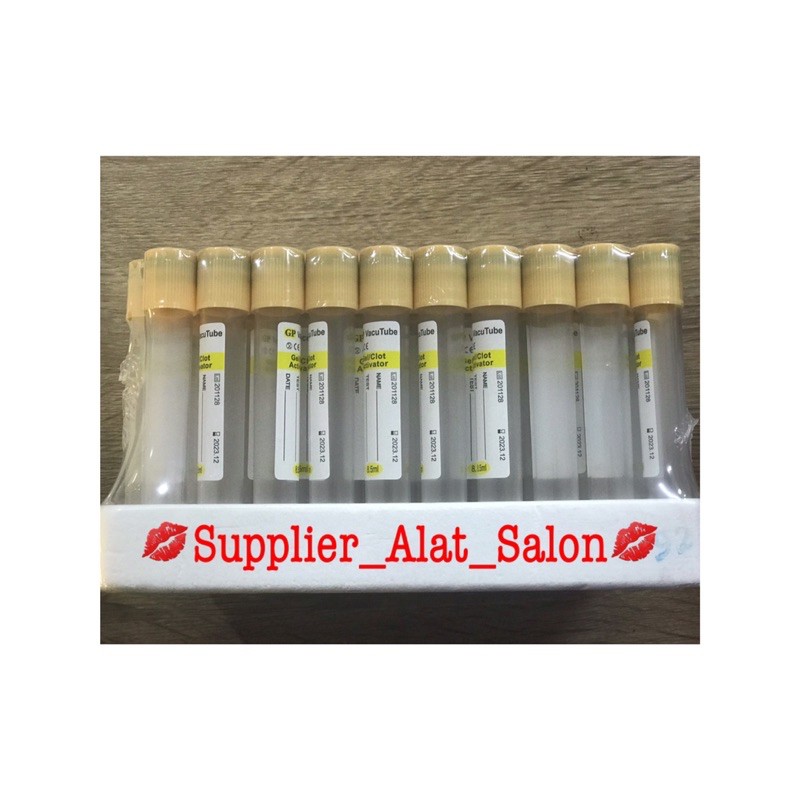 GP Tabung PRP Vacuum Pet Tube Gel Clot Activator Centrifuge 1 Pack isi 100pcs