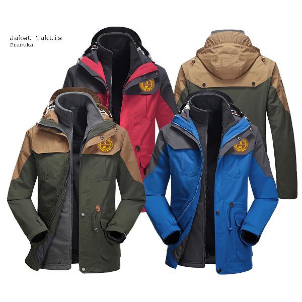 Jaket Gunung Taktis Scout Pramuka | Jaket Motor | Jaket Bola Waterproof Tersedia Semua Klub