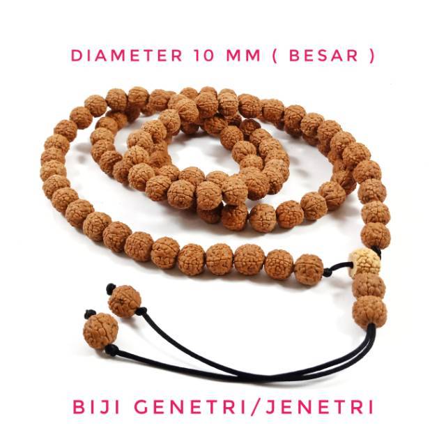 Tasbih Original Biji Jenetri Atau Genetri 99 Butir Diameter 10 Mm Kualitas Premium Aksesories Keagamaan Ibadah Perlengkapan Sholat Dzikir FAshion Muslim