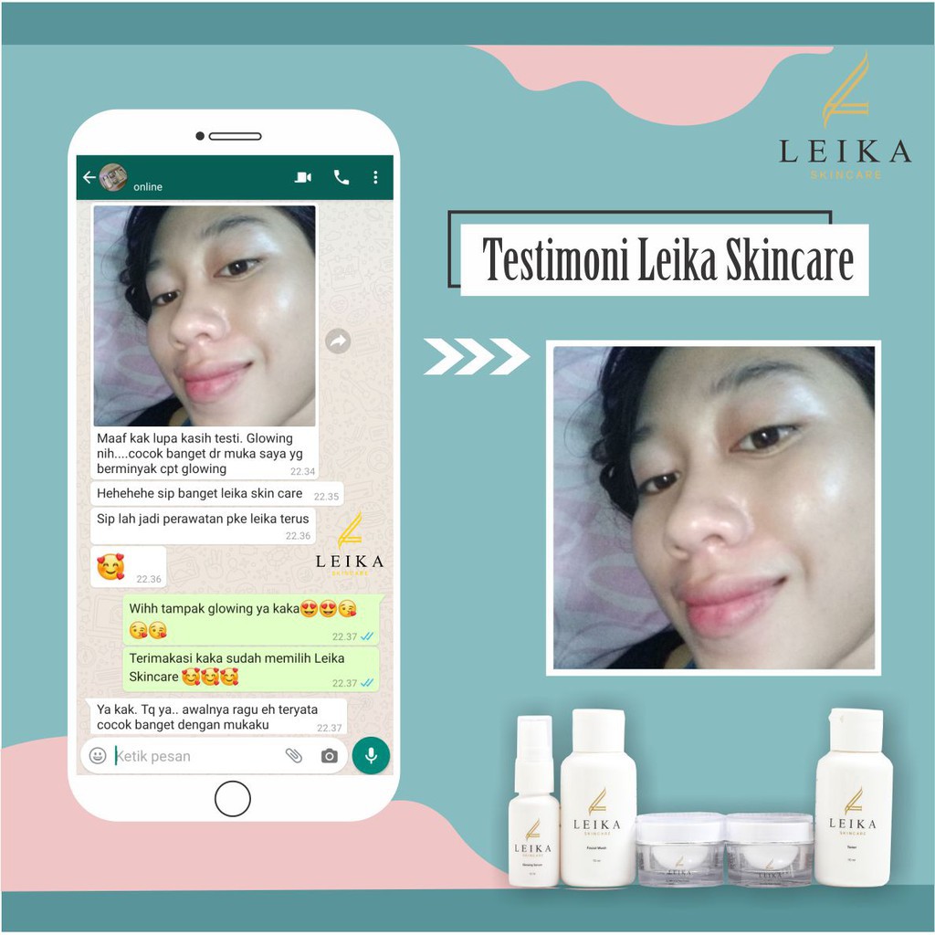 Leika Skincare Whitening Series Paket/Ecer 5 in1 Aman 100% Resmi BPOM dan Halal