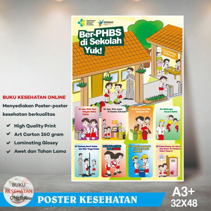 

Poster Kesehatan PHBS DISEKOLAH, YUK! - LAMINATING GLOSSY PROMO