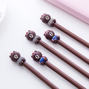

[DZ] ST082 - Pena Brown Full Body Pulpen Gel Ballpoint Lucu