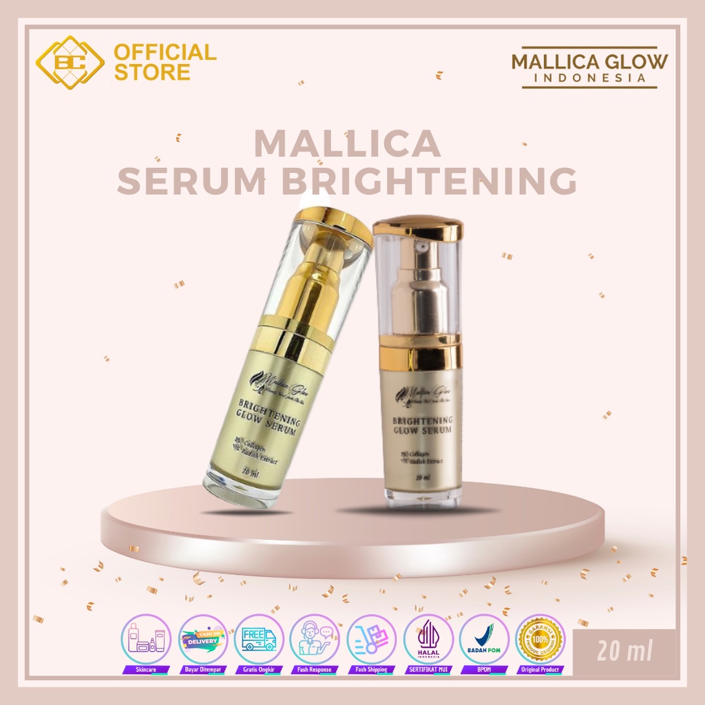 [Bakung Cosmetics] Mallica Glow Serum Brightening/Skincare/ Perawatan Kulit Wajah Wanita &amp; Pria (COD)