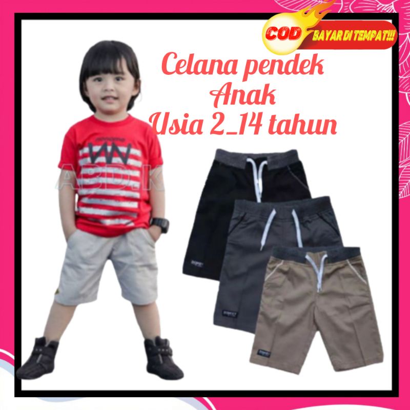 { TERBARU }Celana Pendek Anak Cowok Laki Laki Cewek Umur 1 - 12 tahun | Celpen Chinos Anak Laki Laki