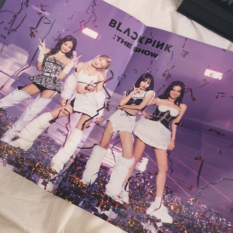 BLACKPINK THE SHOW DVD 2021 FOLDED POSTER LISA JENNIE ROSE JISOO YG SELECT PC PHOTOCARD