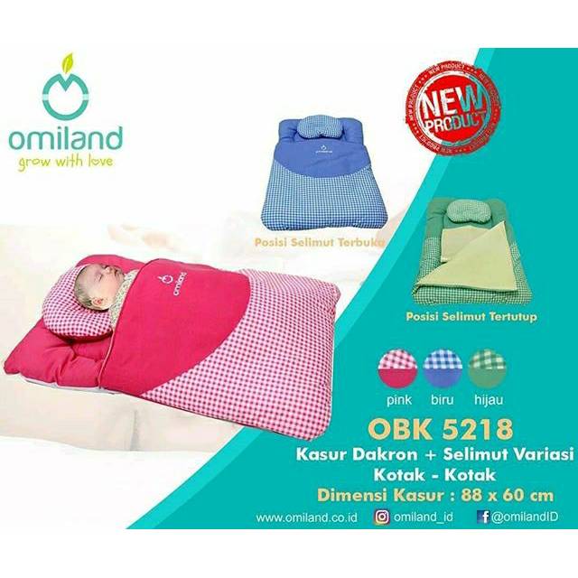 ♥BabyYank♥ OMILAND OBK5218 KASUR DAKRON + SELIMUT VARIASI KOTAK OMILAND