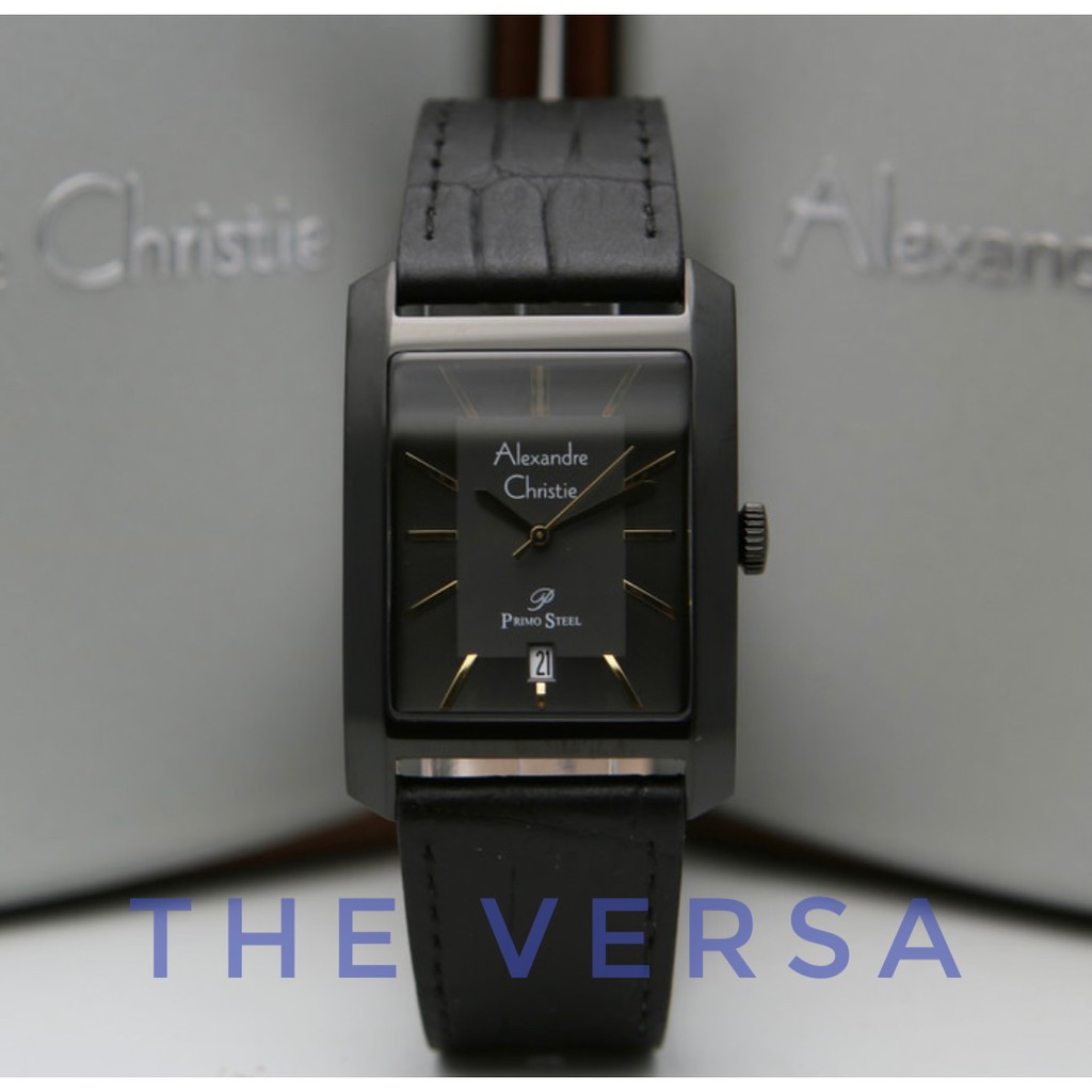 ALEXANDRE CHRISTIE AC 1019 FULL BLACK LEATHER Jam Pria Original