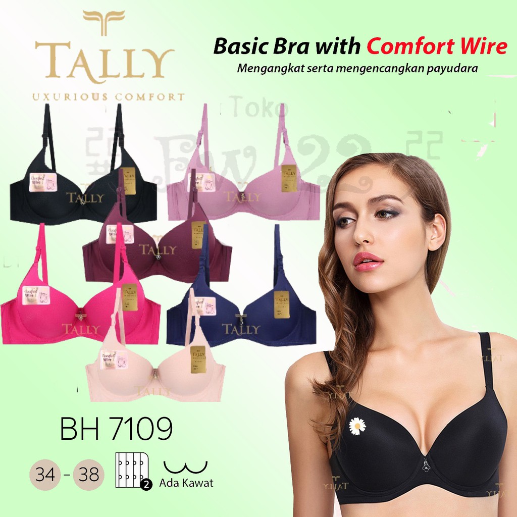 Push Up Bra Tally 7109 | Bra Busa Tebal dengan Kawat dan Bahan Nylon yang Nyaman