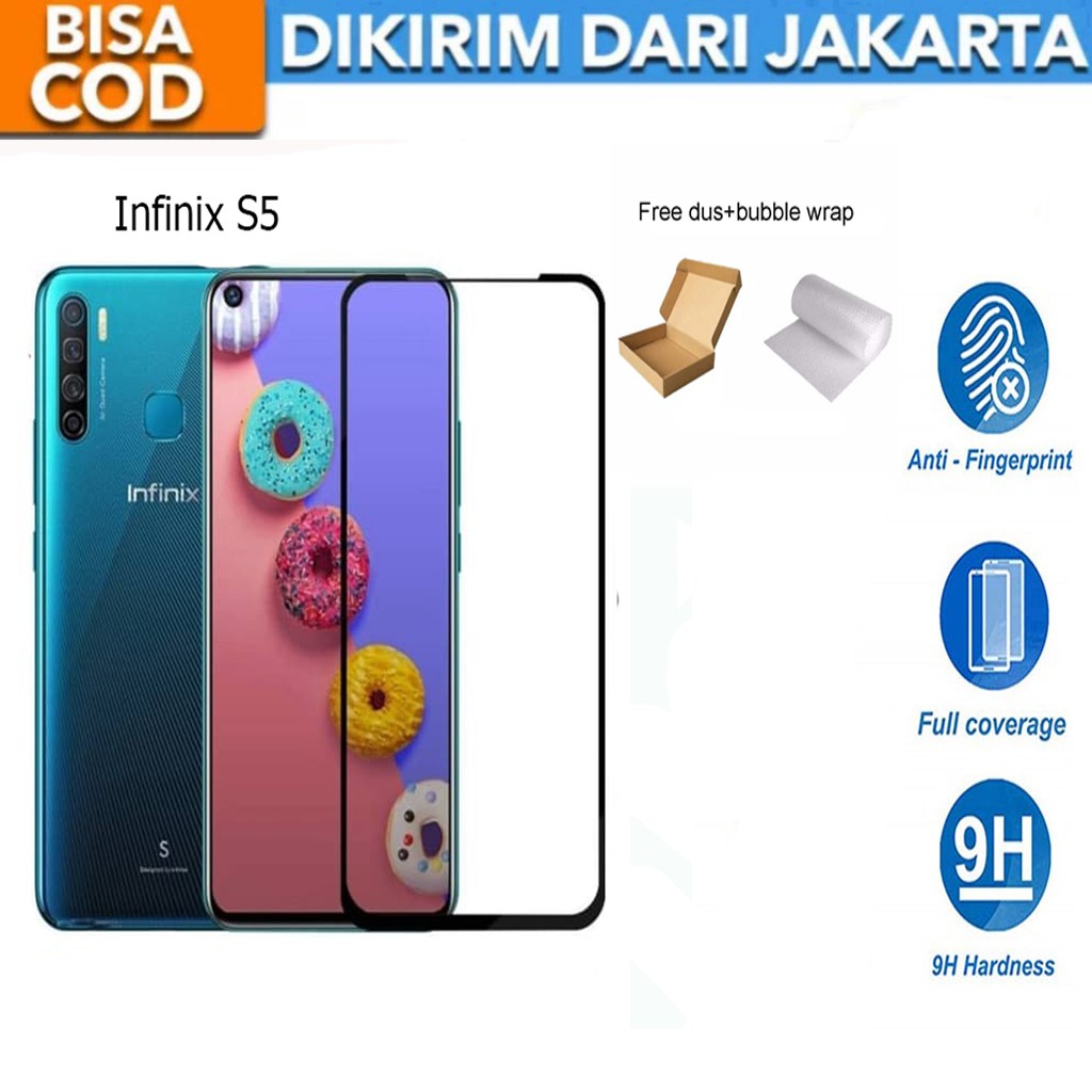 Tempered Glass Infinix S5 Full Cover/Full Screen Screen Protector Anti Gores