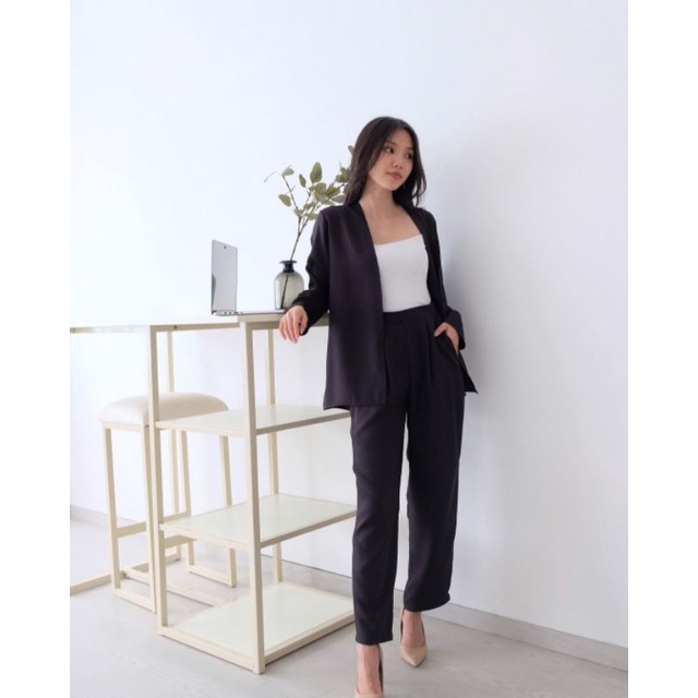 One Set Setelan Wanita Celana Blazer Kantor Formal