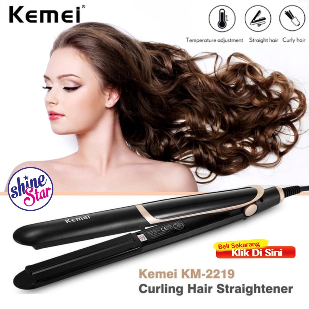 SHINE STAR - CATOKAN RAMBUT KEMEI INFRARED ORIGINAL KM - 2219 LURUS DAN CURLY 2in1 / CATOK RAMBUT KEMEI